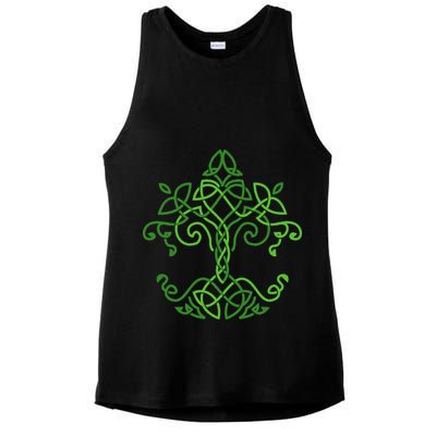 celtic Clover Leaf Party Saint Shenanigan Clover Irishman Ladies PosiCharge Tri-Blend Wicking Tank