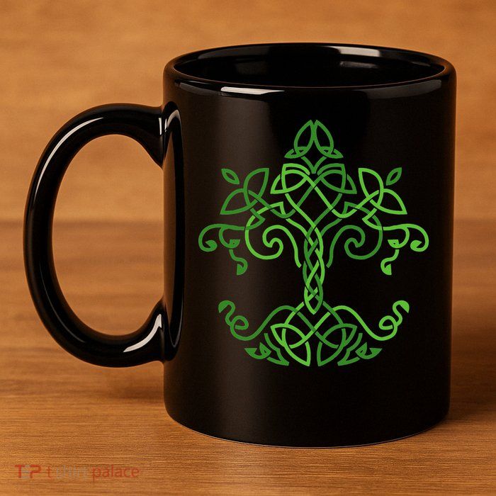 celtic Clover Leaf Party Saint Shenanigan Clover Irishman 11oz C Handle Ceramic Mug