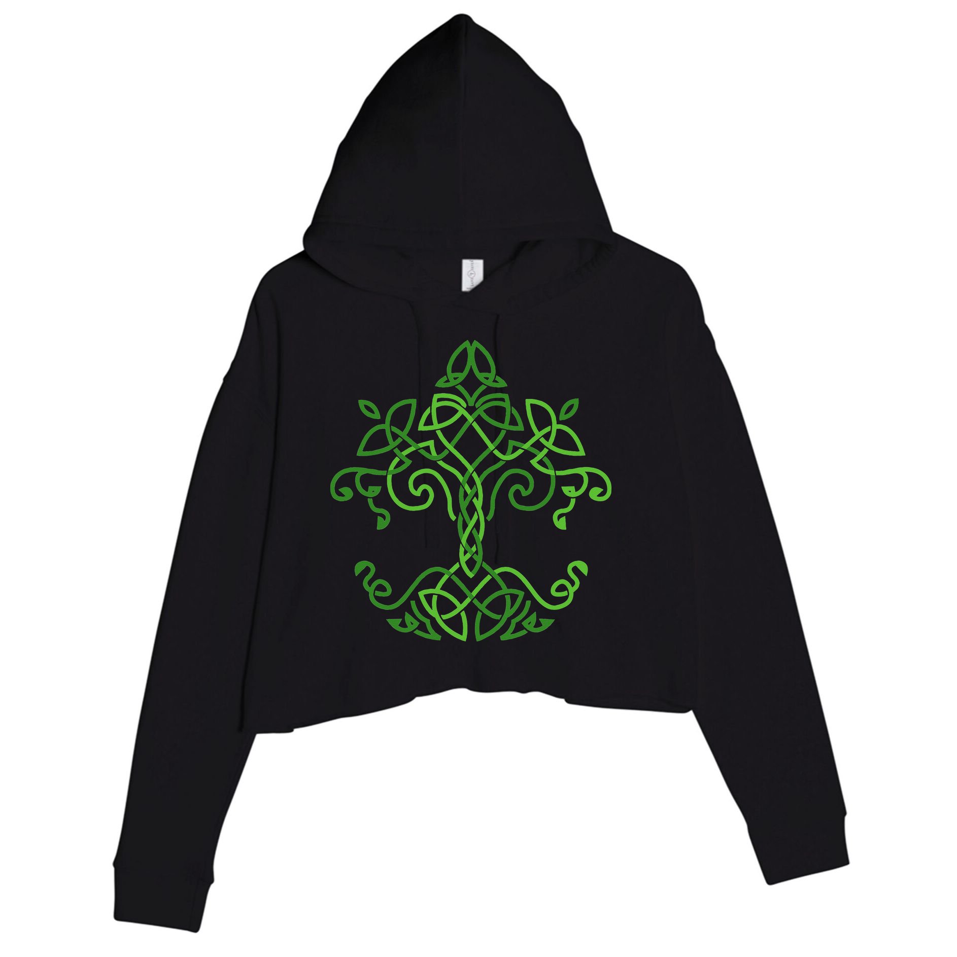 celtic Clover Leaf Party Saint Shenanigan Clover Irishman Crop Fleece Hoodie