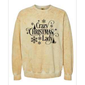 Crazy Christmas Lady Colorblast Crewneck Sweatshirt