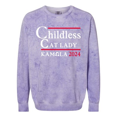 Childless Cat Ladies For Kamala 2024 Colorblast Crewneck Sweatshirt