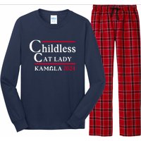 Childless Cat Ladies For Kamala 2024 Long Sleeve Pajama Set