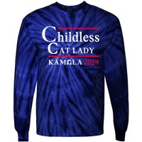 Childless Cat Ladies For Kamala 2024 Tie-Dye Long Sleeve Shirt