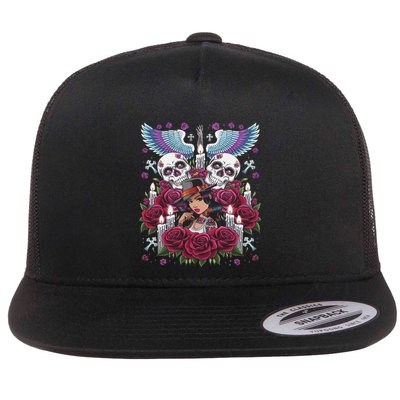 Chicano Chicana La Raza Barrio Tattoo Art Death Flatbill Hat
