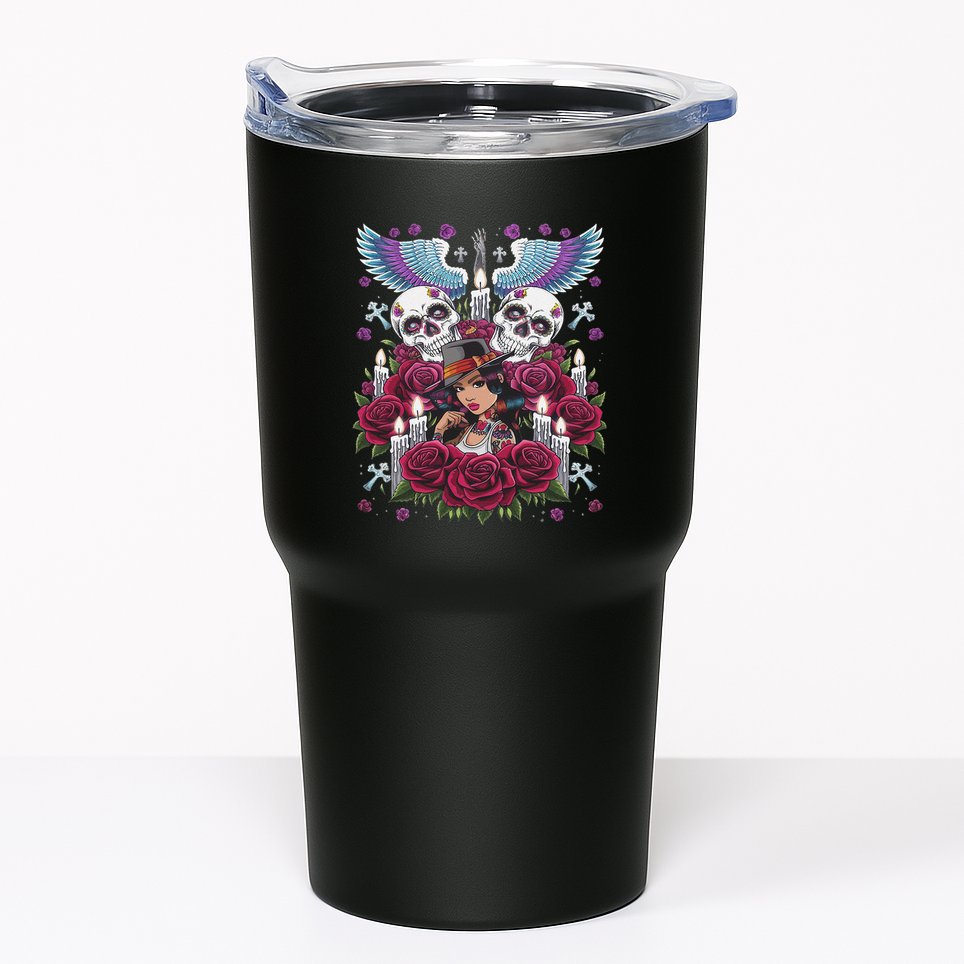 Chicano Chicana La Raza Barrio Tattoo Art Death Tumbler