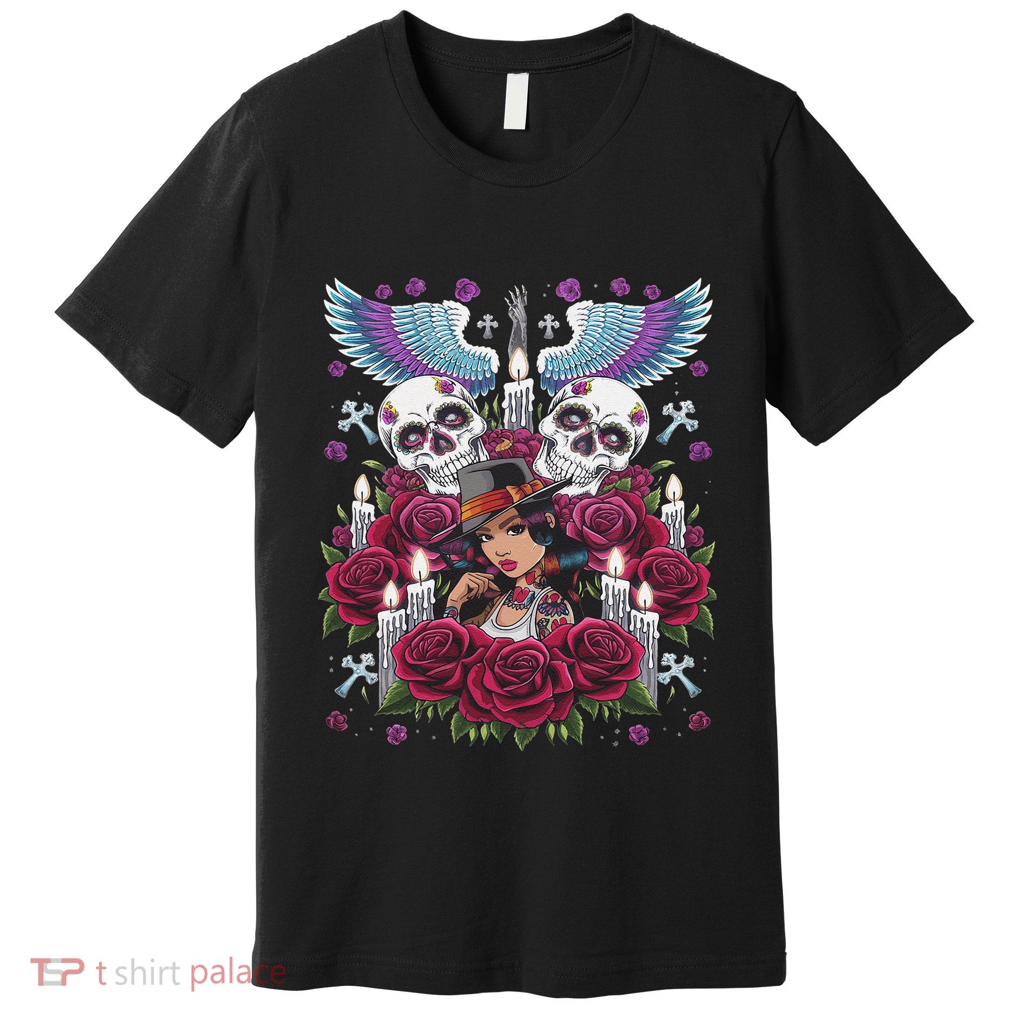 Chicano Chicana La Raza Barrio Tattoo Art Death Premium T-Shirt