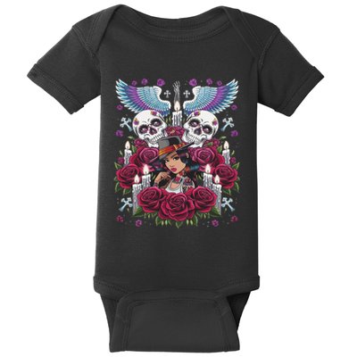Chicano Chicana La Raza Barrio Tattoo Art Death Baby Bodysuit