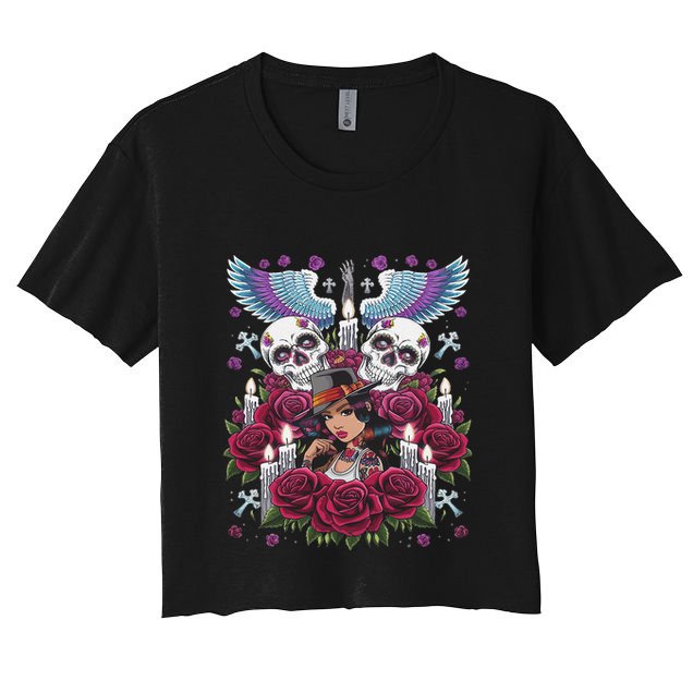 Chicano Chicana La Raza Barrio Tattoo Art Death Crop Top