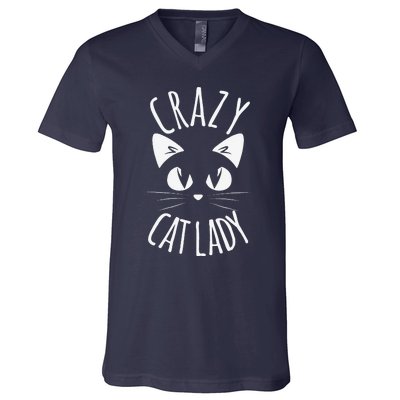 CRAZY CAT LADY Funny Fur Mom Mother's Day Christmas Birthday V-Neck T-Shirt