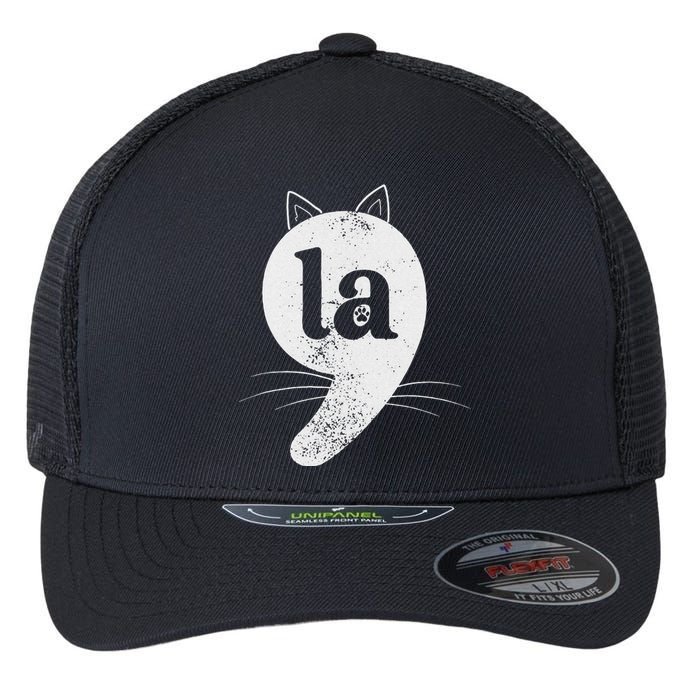 Cat Comma La Kamala Harris For President 2024 Election Flexfit Unipanel Trucker Cap