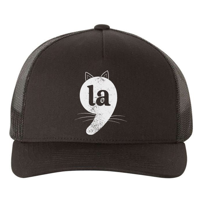 Cat Comma La Kamala Harris For President 2024 Election Yupoong Adult 5-Panel Trucker Hat