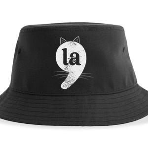 Cat Comma La Kamala Harris For President 2024 Election Sustainable Bucket Hat