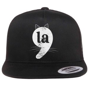 Cat Comma La Kamala Harris For President 2024 Election Flat Bill Trucker Hat