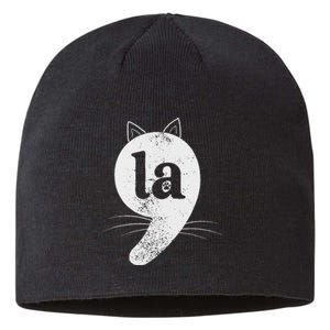 Cat Comma La Kamala Harris For President 2024 Election Sustainable Beanie