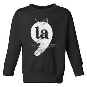 Cat Comma La Kamala Harris For President 2024 Election Toddler Sweatshirt