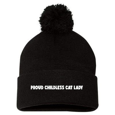 Childless Cat Lady For Cat Mom Women Cat Lady Pom Pom 12in Knit Beanie