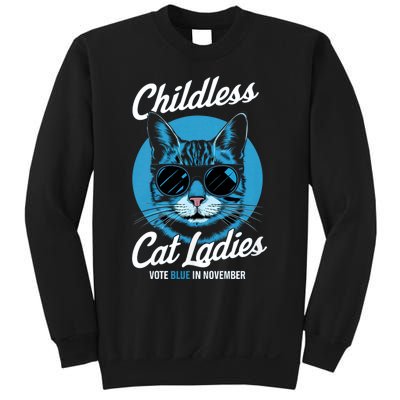 Childless Cat Ladies Vote Blue In November Democrats Liberal Sweatshirt