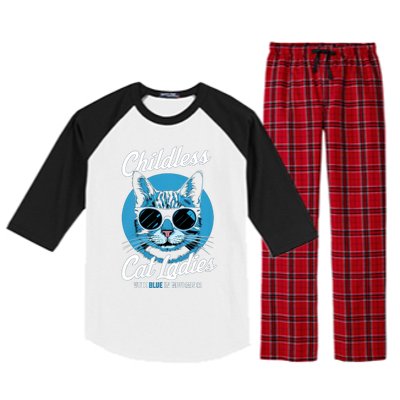 Childless Cat Ladies Vote Blue In November Democrats Liberal Raglan Sleeve Pajama Set