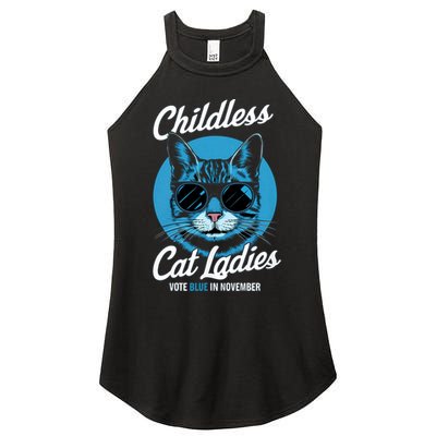 Childless Cat Ladies Vote Blue In November Democrats Liberal Women's Perfect Tri Rocker Tank