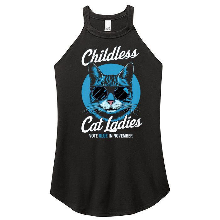 Childless Cat Ladies Vote Blue In November Democrats Liberal Women's Perfect Tri Rocker Tank