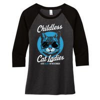 Childless Cat Ladies Vote Blue In November Democrats Liberal Women's Tri-Blend 3/4-Sleeve Raglan Shirt