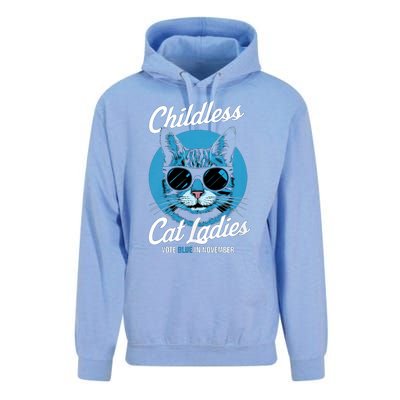 Childless Cat Ladies Vote Blue In November Democrats Liberal Unisex Surf Hoodie