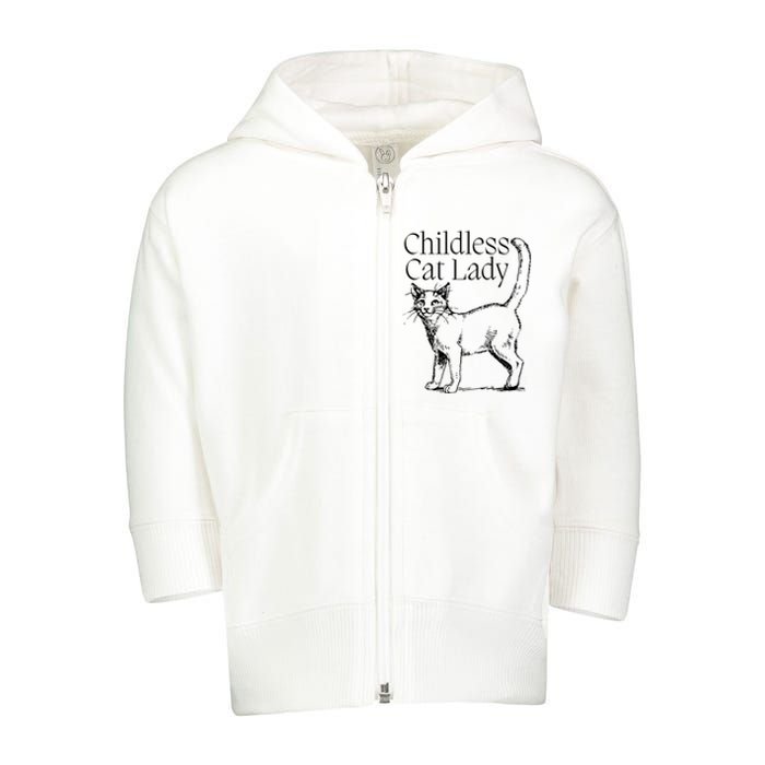 Childless Cat Ladies For Kamala 2024 Toddler Zip Fleece Hoodie