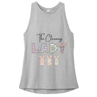 Cute Cleaning Lady Easter Ladies PosiCharge Tri-Blend Wicking Tank