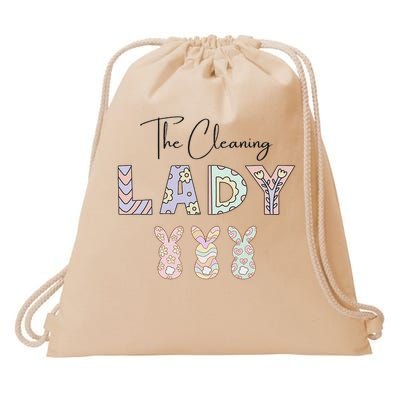 Cute Cleaning Lady Easter Drawstring Bag