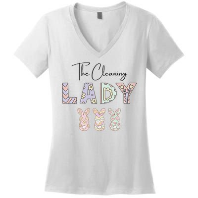 Cute Cleaning Lady Easter Women's V-Neck T-Shirt
