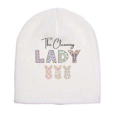 Cute Cleaning Lady Easter Short Acrylic Beanie