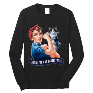 Childless Cat Ladies Vote Rosie The Riveter 2024 Long Sleeve Shirt