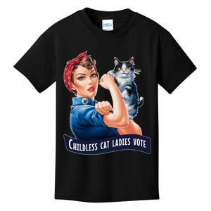 Childless Cat Ladies Vote Rosie The Riveter 2024 Kids T-Shirt