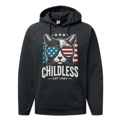 Childless Cat Lady 2024 Performance Fleece Hoodie