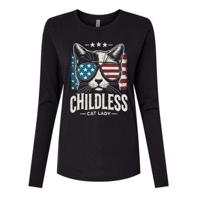 Childless Cat Lady 2024 Womens Cotton Relaxed Long Sleeve T-Shirt