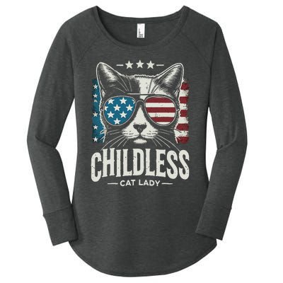 Childless Cat Lady 2024 Women's Perfect Tri Tunic Long Sleeve Shirt