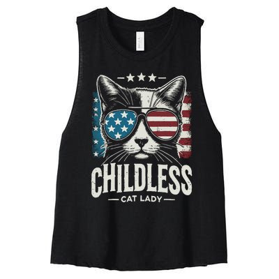 Childless Cat Lady 2024 Women's Racerback Cropped Tank