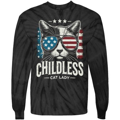 Childless Cat Lady 2024 Tie-Dye Long Sleeve Shirt