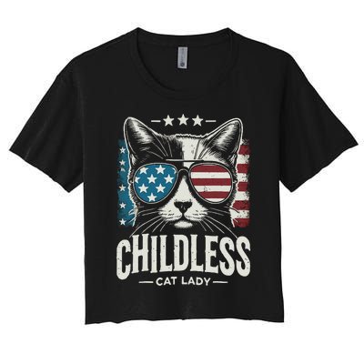 Childless Cat Lady 2024 Women's Crop Top Tee