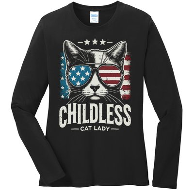 Childless Cat Lady 2024 Ladies Long Sleeve Shirt