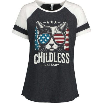 Childless Cat Lady 2024 Enza Ladies Jersey Colorblock Tee