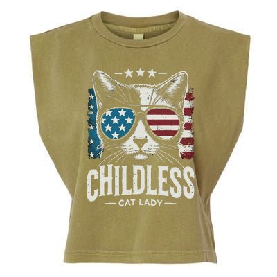 Childless Cat Lady 2024 Garment-Dyed Women's Muscle Tee