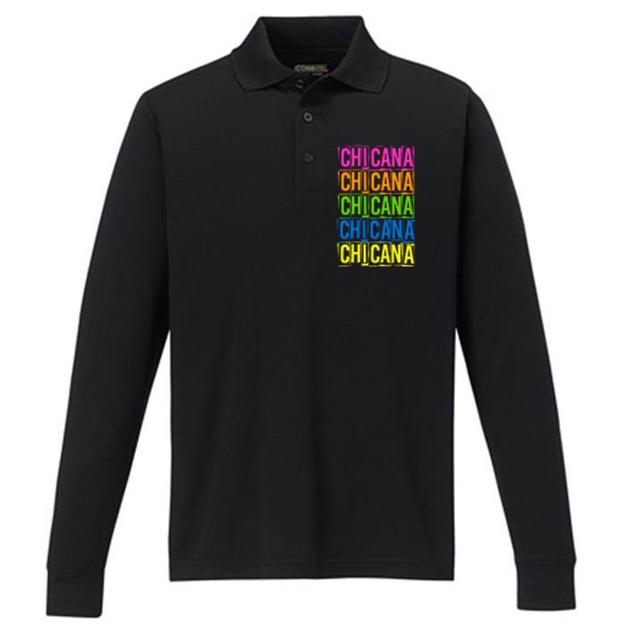 Chicana Colorful Latina Performance Long Sleeve Polo