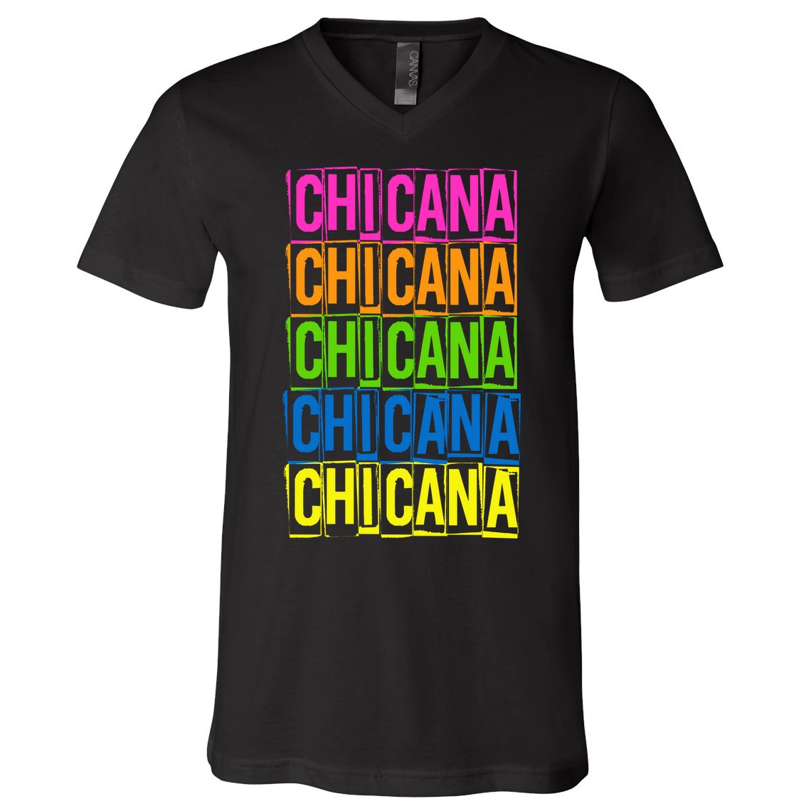 Chicana Colorful Latina V-Neck T-Shirt