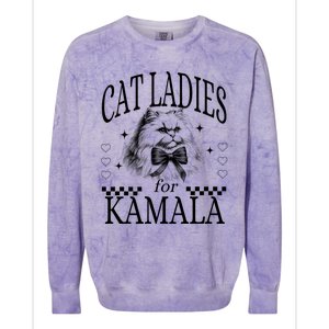 Childless Cat Lady Cat Ladies For Kamala Colorblast Crewneck Sweatshirt