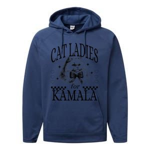 Childless Cat Lady Cat Ladies For Kamala Performance Fleece Hoodie