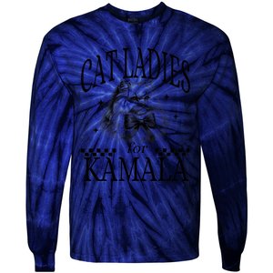 Childless Cat Lady Cat Ladies For Kamala Tie-Dye Long Sleeve Shirt