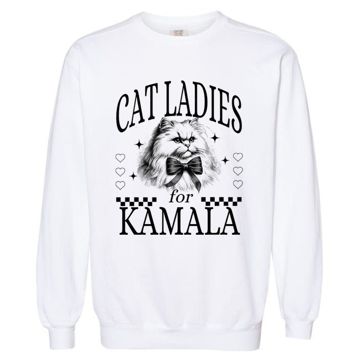 Childless Cat Lady Cat Ladies For Kamala Garment-Dyed Sweatshirt