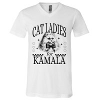 Childless Cat Lady Cat Ladies For Kamala V-Neck T-Shirt