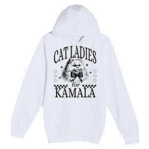 Childless Cat Lady Cat Ladies For Kamala Premium Pullover Hoodie